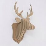 Laser Cut Cardboard Deer Head Wall Hanging Free Vector