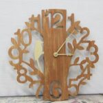 Laser Cut Bird On Tree Wooden Wall Clock Free Vector