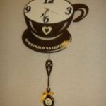 Laser Cut Coffee Cup Wall Clock Decor Free Vector