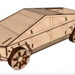 Laser Cut Plywood Tesla Cybertruck Template Free Vector