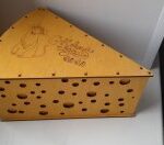 Laser Cut Cheese Shaped Box with Lid Free Vector