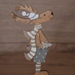 Laser Cut Standing Deer Christmas Decoration Free Vector