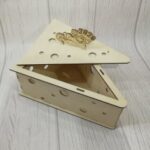 Laser Cut Cheese Shape Wooden Box Free Vector