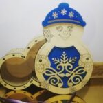 Laser Cut Snowman Christmas Gift Box Plywood Free Vector