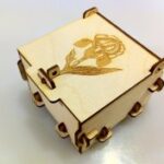 Flower Engraved Pinned Box 3mm Plywood Laser Cut Template DXF File