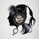 Laser Cut Hair Salon Vinyl Wall Clock Free Vector
