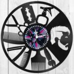 Laser Cut Barber Shop Clock Free Vector