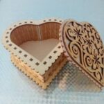 Laser Cut Wooden Heart Shaped Box Free Vector