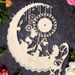 Laser Cut Mad Tea Party Alice In Wonderland Wall Clock Free Vector