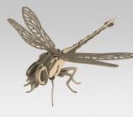 Laser Cut Wooden Dragonfly 3D Model 2mm DXF File