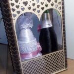 Laser Cut Decoration of Wedding Bottles Free Vector