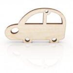 Laser Cut Retro Car Keychain Wooden Key Ring Free Vector