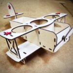 Laser Cut Airplane Model Beer Holder Free Vector