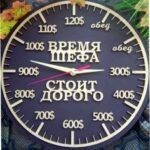 Laser Cut Chef Wall Clock время шефа стоит дорого Free Vector