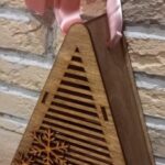 Laser Cut Triangle Shape Gift Box Free Vector