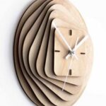 Laser Cut Layered Wood Clock 3mm Birch Plywood With 3mm Space Free Vector