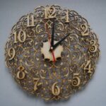 Laser Cut Floral Wall Clock Free Vector