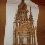 Laser Cut Cathedral Elegance Wooden Clock