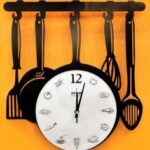 Laser Cut Kitchen Ware Wall Clock Free Vector