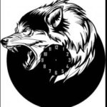 Wolf Shape Wall Clock Laser Cut DXF File