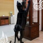 Laser Cut Wooden Cat Shaped Shelf DXF File