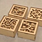 Laser Cut Wooden Custom Gift Boxes With 4 Divisions Free Vector