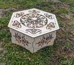 Laser Cut Wooden Hexagonal Basket Free Vector