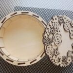 Laser Cut Round Wooden Gift Box Free Vector