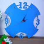 Laser Cut Big Numbers Wooden Wall Clock Free Vector