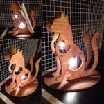 Cat Shape Lamp 3D Puzzle Free Vector