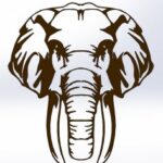 Laser Cut Engrave Decor Elephant DXF File