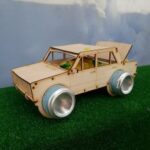 Laser Cut Car Shaped Soda Can Holder Party Decor Free Vector