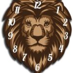 Laser Cut Lion Head Wall Clock Template Free Vector