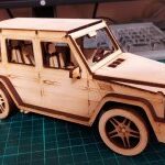 Laser Cut Jeep 3D Puzzle With Assembly Free Vector