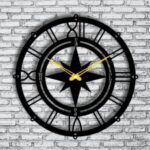 Laser Cut Compass Wall Clock Sailor Wall Clock Free Vector
