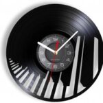 Laser Cut Piano Keyboard Vinyl Record Wall Clock DXF File