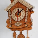 Laser Cut Decor Hut Wall Clock Free Vector