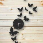 Laser Cut Flying Butterflies Wall Clock Free Vector