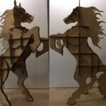 Laser Cut Rearing Horse Shelf Free Vector