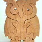 Owl Stand up Wooden Jigsaw Puzzle CNC Laser Cut DWG File