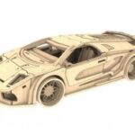 Laser Cut Lamborghini 3D Puzzle Free Vector
