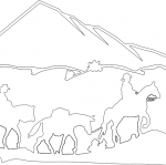 Horses n mountains dxf File