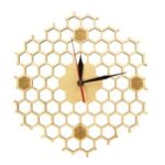 Laser Cut Honeycomb Inspired Wooden Wall Clock