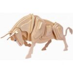 Laser Cut Bull 3D Wooden Puzzle DWG File