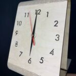 Laser Cut Creative Wooden Table Clock Free Vector