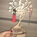 Laser Cut Girl Jewelry Stand Free Vector