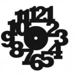 Laser Cut Large Bold Numbers Wall Clock Free Vector