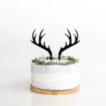 Laser Cut Deer Antler Cake Topper