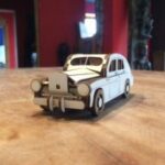 Laser Cut Wooden Retro Car Toy Free Vector
