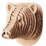 Laser Cut Wooden Animal Trophy Head Bear Head Wall Decor Free Vector